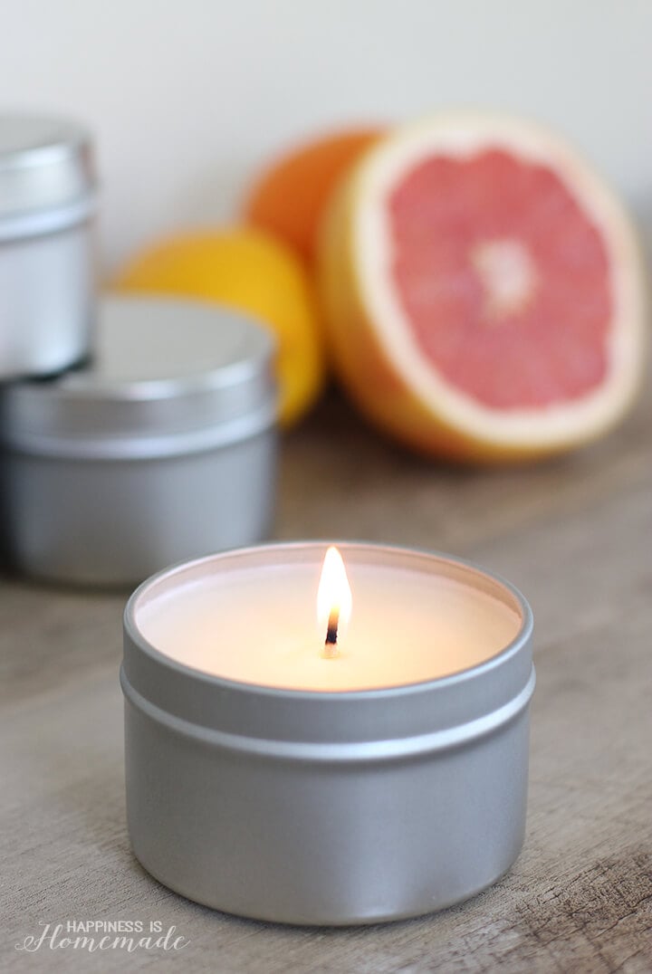 DIY Citrus Fresh Candle in Tin