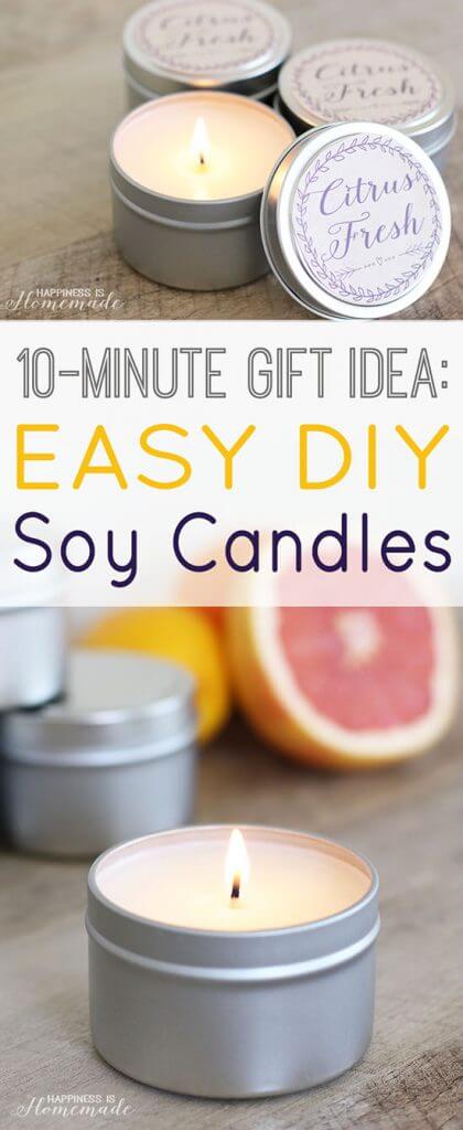 Easy 10 Minute DIY Soy Candles