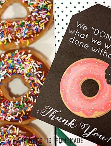 free printable donut thank you note tags