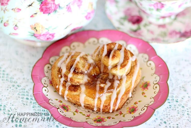 heart sweet rolls on platter