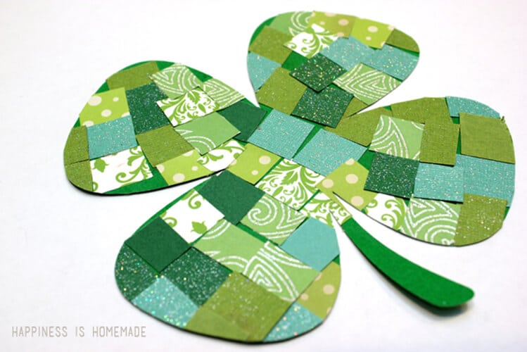 St. Patrick’s Day Kids Craft: Mosaic Paper Shamrocks