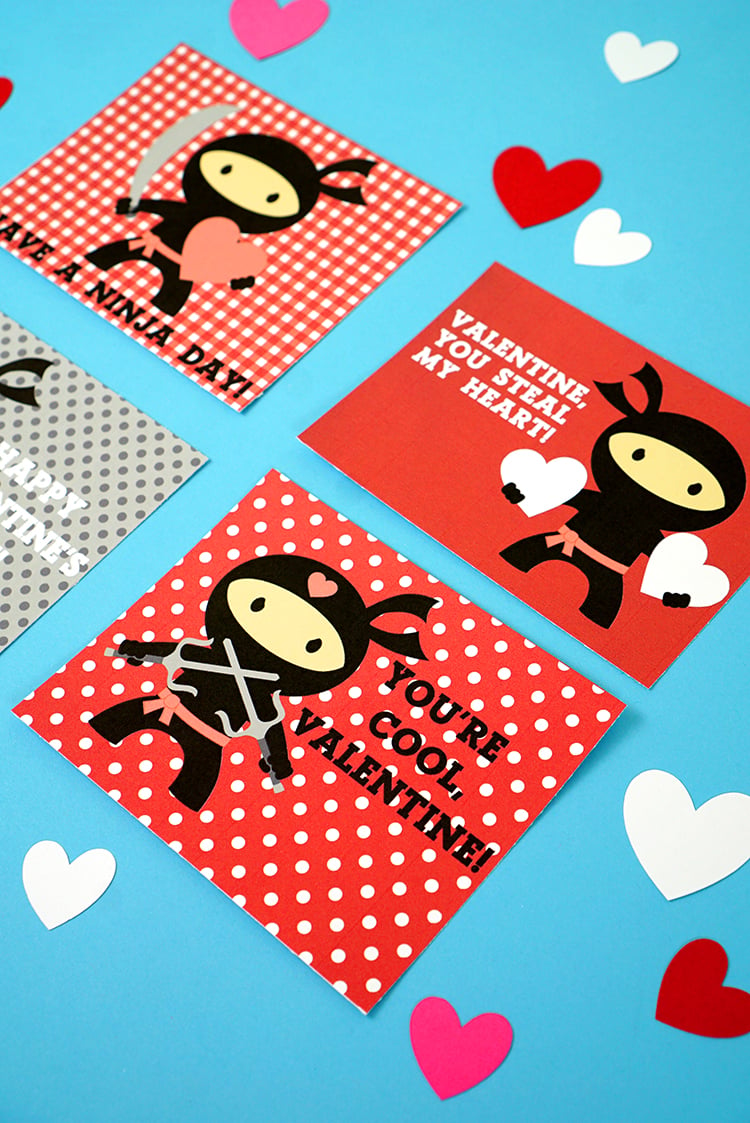 10 Free Ninja Printable Valentines @michellepaigeblogs.com