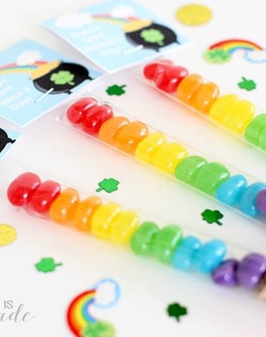 rainbow candy treat toppers for st patricks day