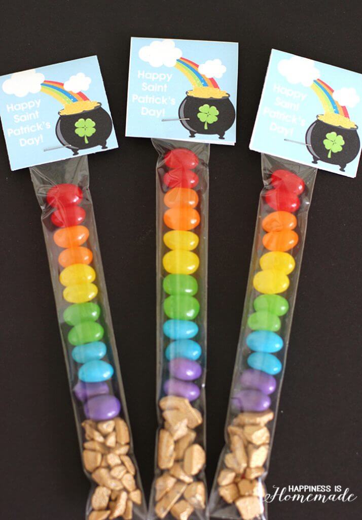 Rainbow Jelly Bean Treat Bags for Saint Patrick's Day