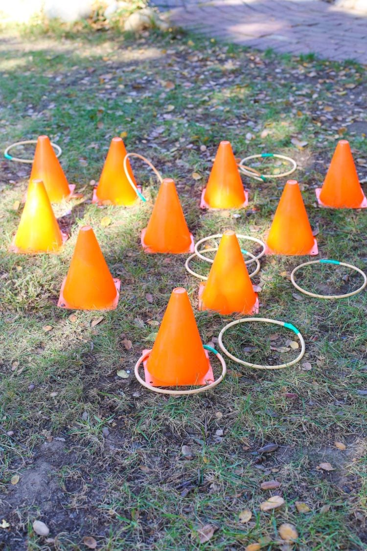 traffic cone ring toss game for kids 