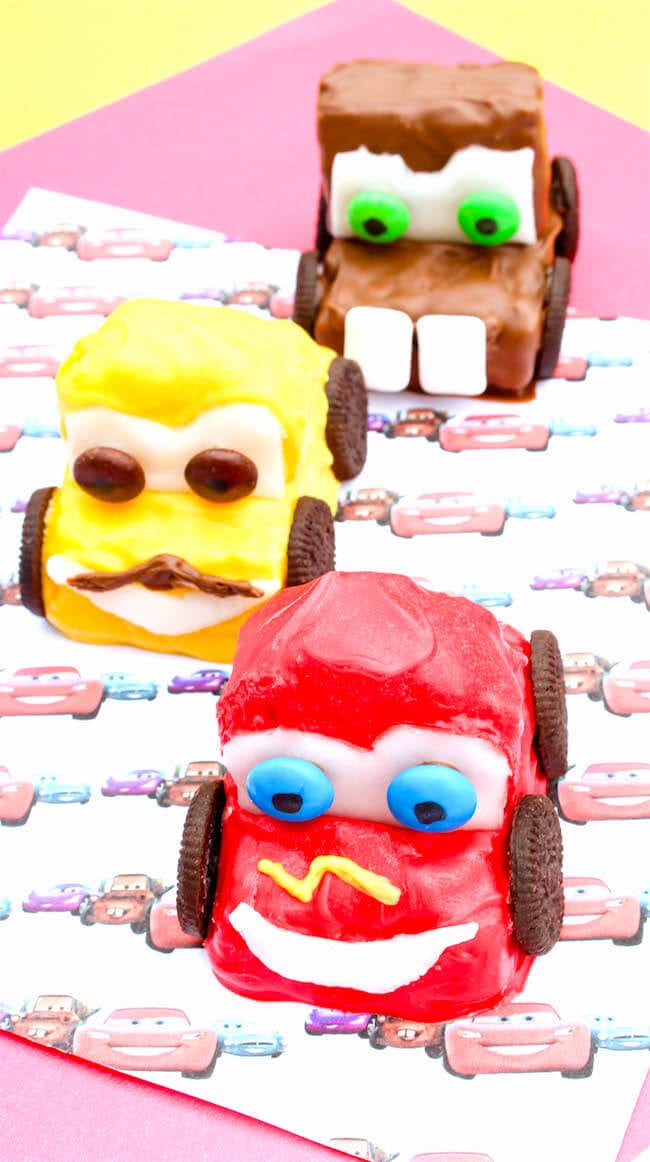 Cars character rice krispie treats