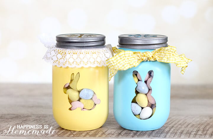 diy mason jar bunny treat jars 