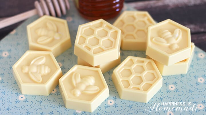 easy milk and honey soap made from tutorial