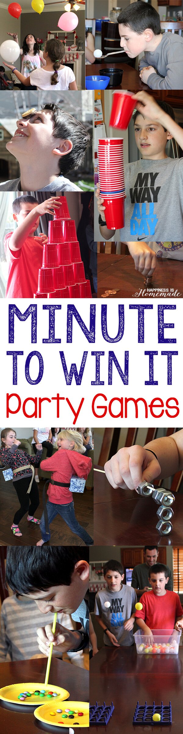 10 Awesome Minute to Win It Games - Happiness is Homemade