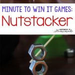 Kid playing Minute to Win It Game 'Nutstacker'