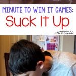 Minute to Win It Games: Suck It Up being played by kids