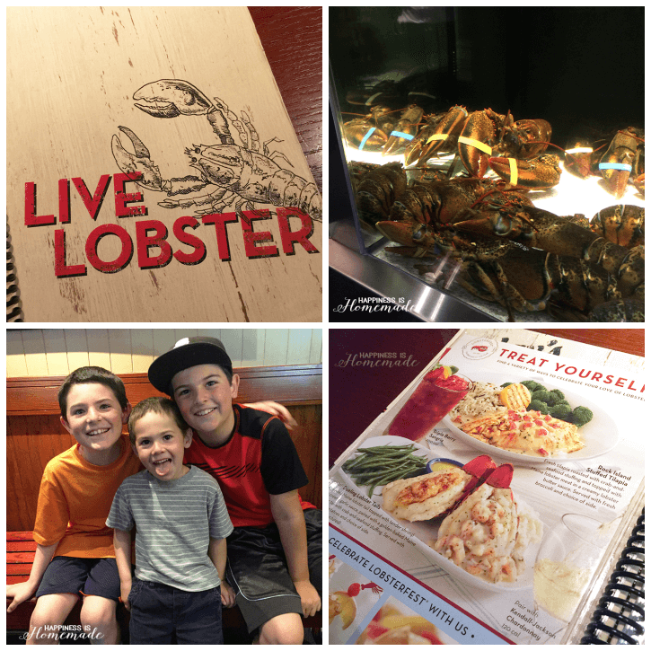family eating at red lobster collage