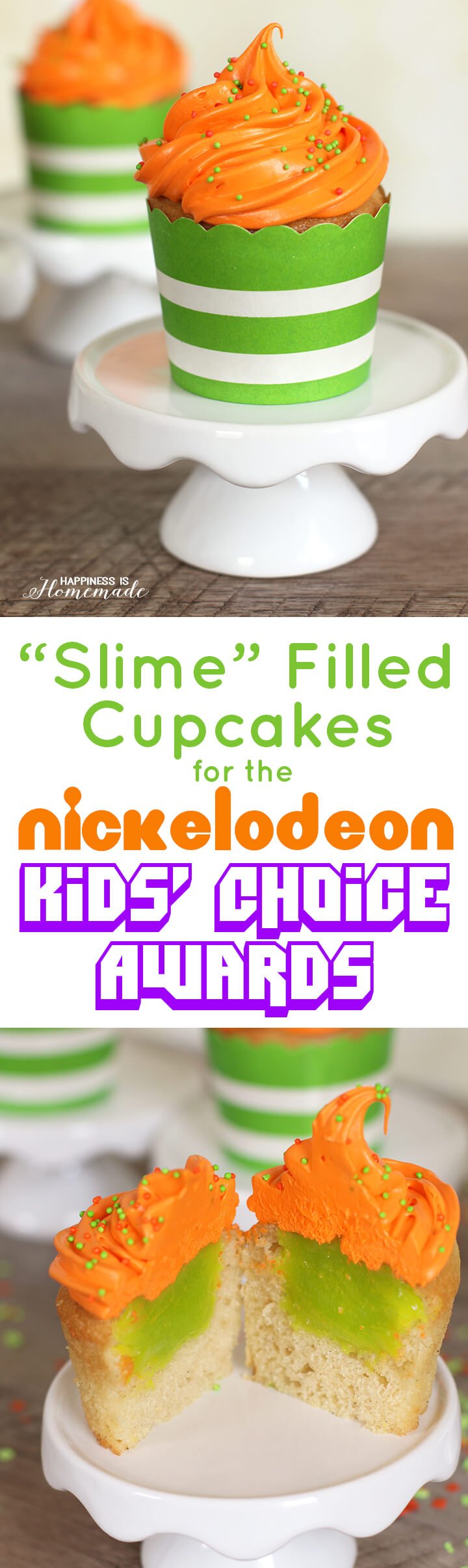 Slime Filled Cupcakes for the Nickelodeon Kids Choice Awards