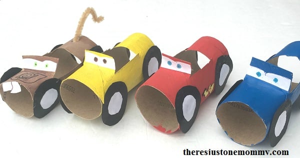 cardboard tube disney cars characters