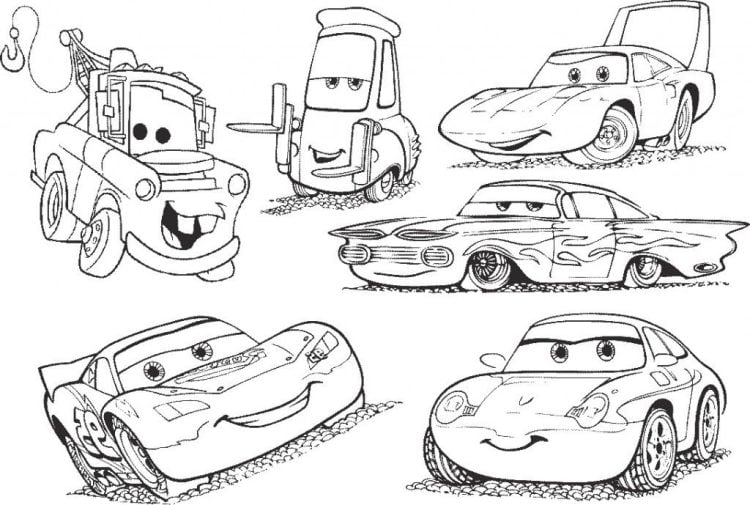 cars coloring page for kids