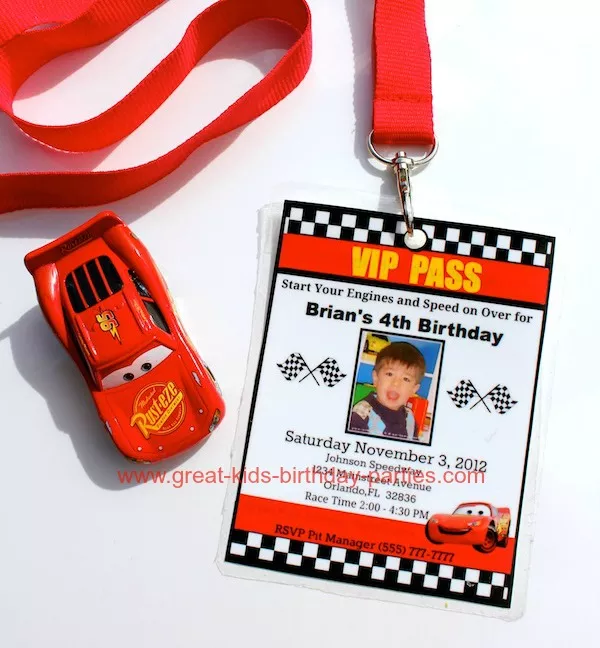 VIP pass cars party invitation