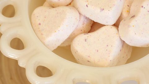 Heart shaped bath bombs