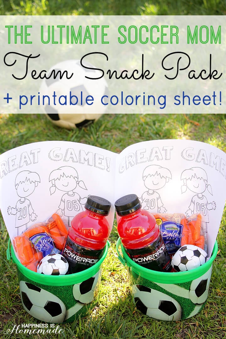 Ultimate Soccer Mom Team Snack Kits and Printable Coloring Sheet