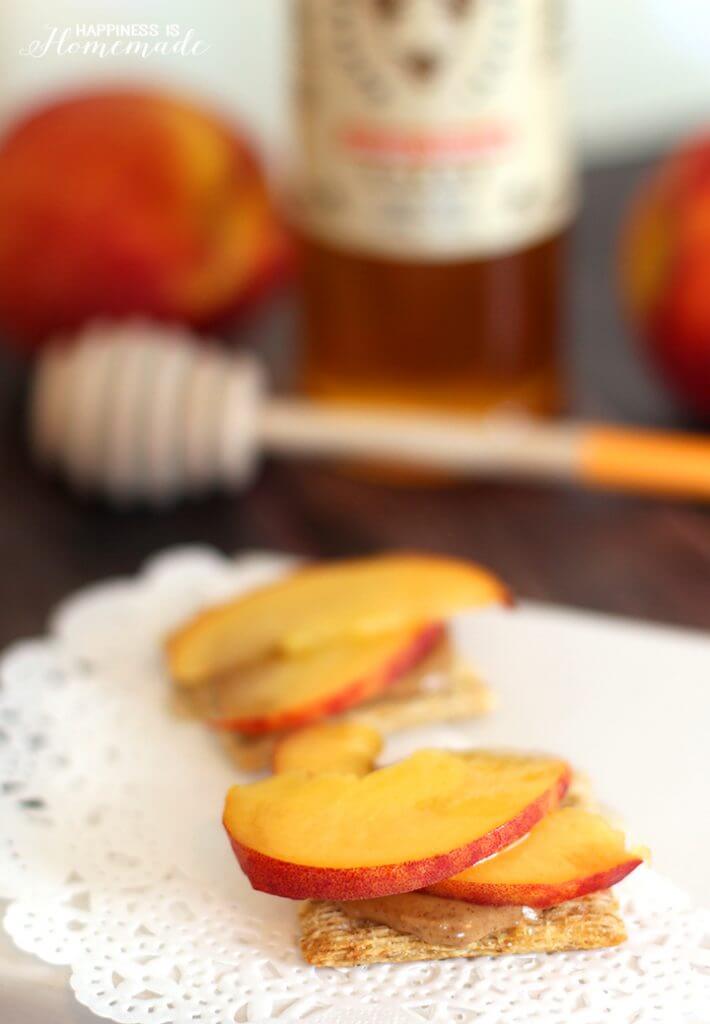 Peach and Orange Blossom Honey Topped Triscuit Crackers