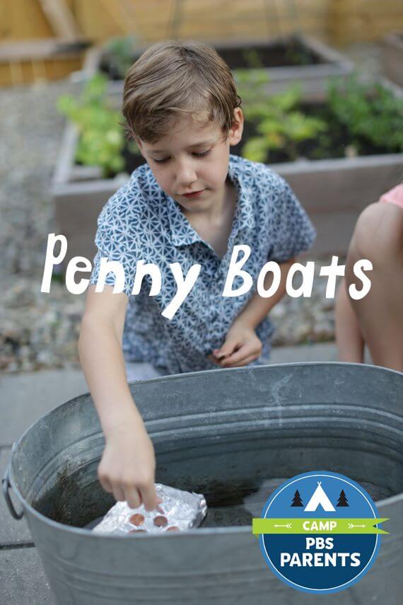 kids playing with penny boats