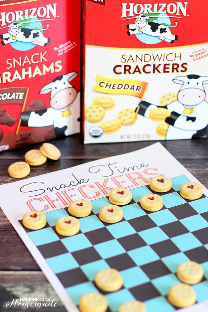 Snack Time Checkers Printable Game Board