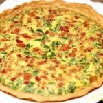 delicious breakfast quiche made from bacon cheddar and spinach
