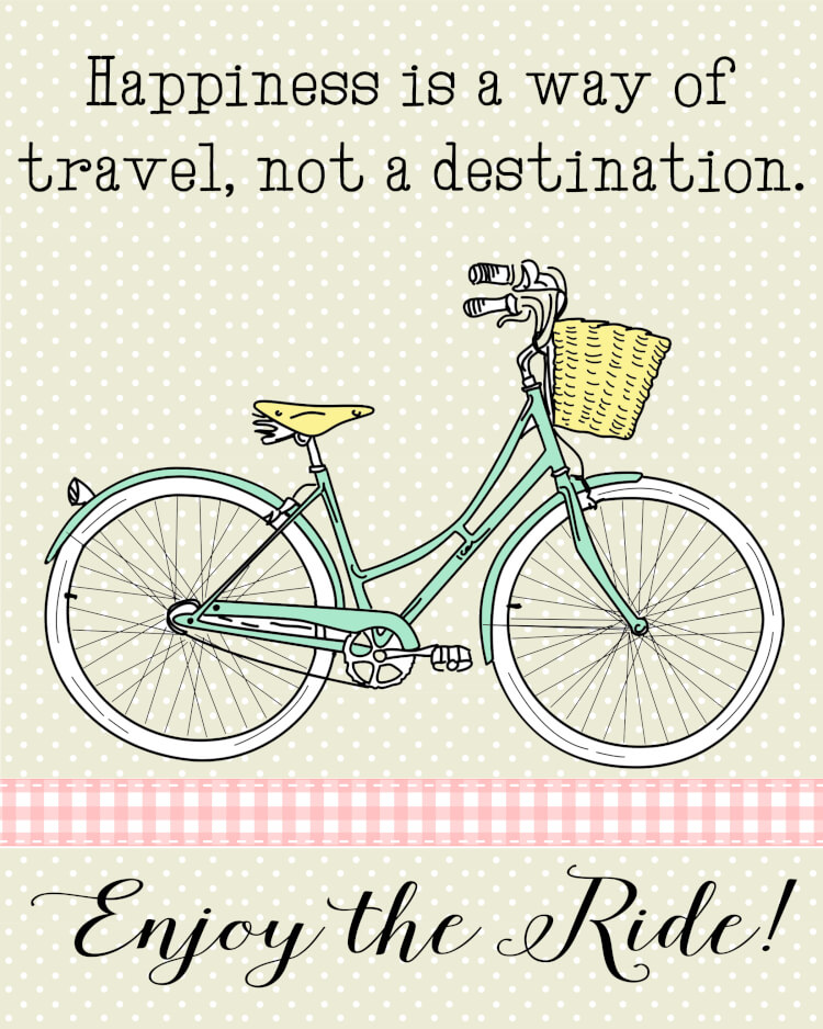 happiness is a way of travel not a destination printable bicycle sign