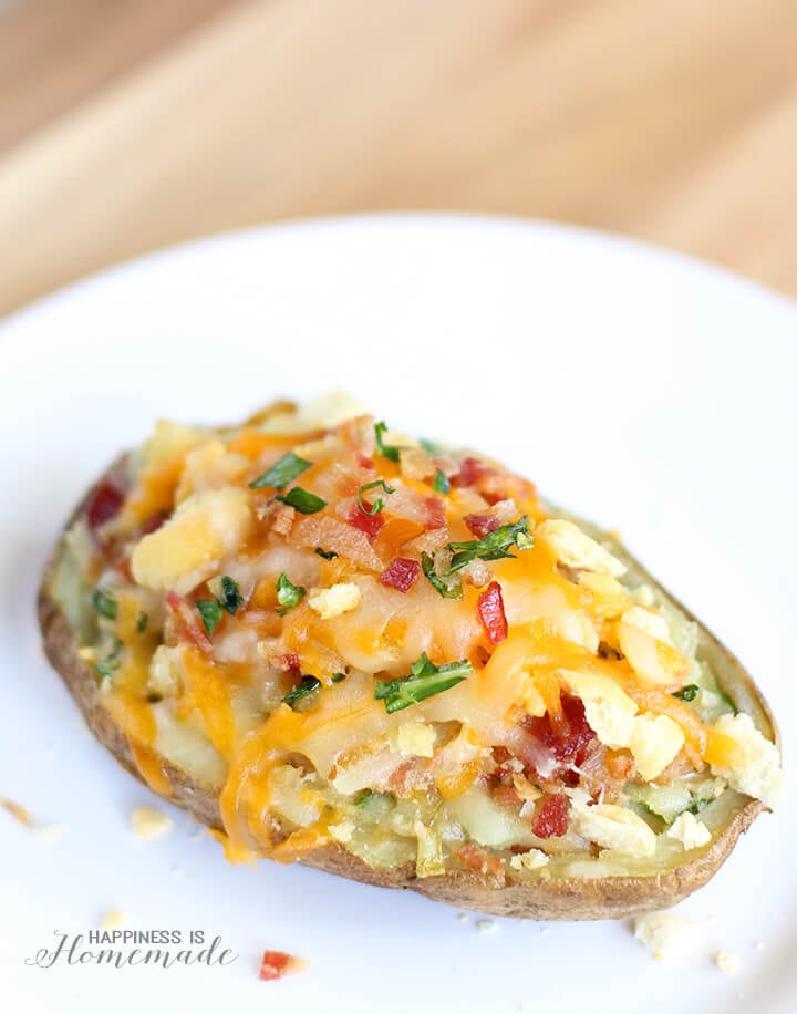 Cheesy Bacon & Kale Twice Baked Potatoes
