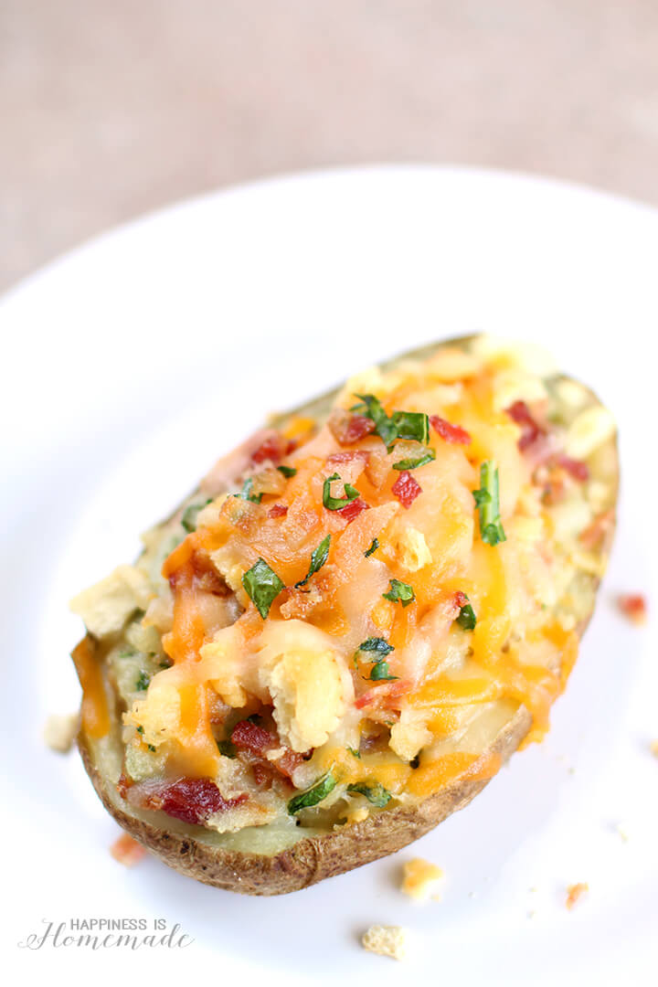 Cheesy Bacon and Kale Twice Baked Potatoes