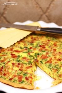 Cheesy Bacon, Kale & Spinach Quiche - Happiness is Homemade