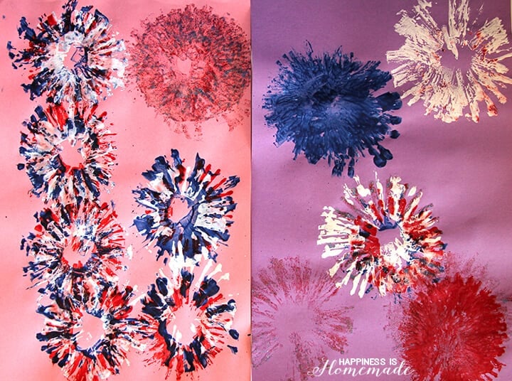 Fireworks Painting Kids 4th of July Craft