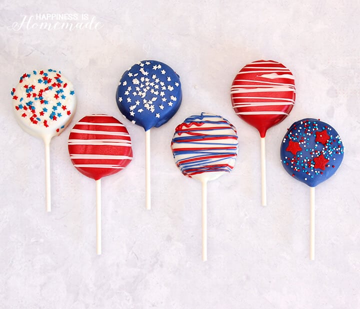 Oreo Pops in Red White and Blue