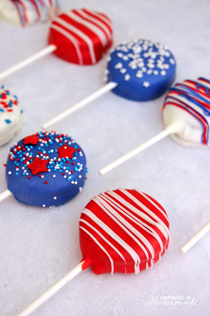 Patriotic Oreo Pops for 4th of July