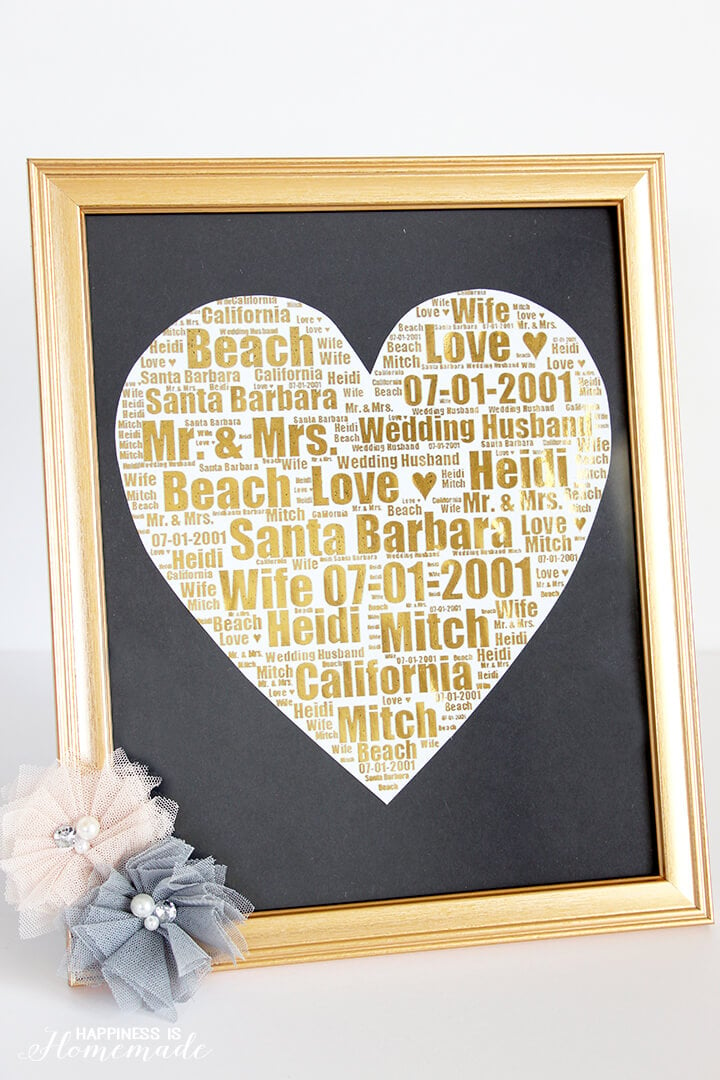 Personalized Gold Foil Wedding Day Print