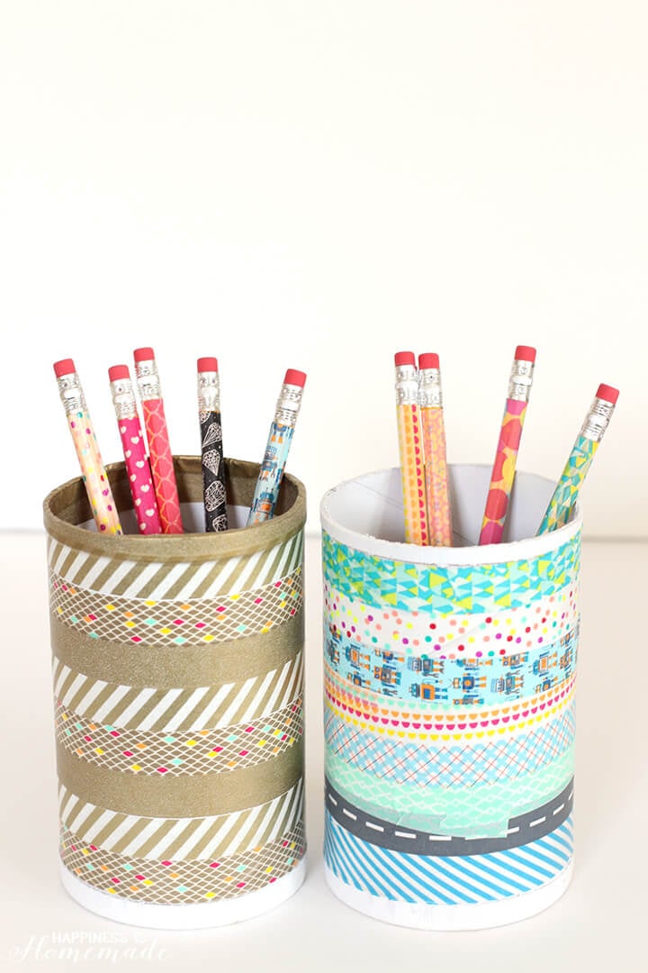 Washi Tape Pencils and Desk Cup