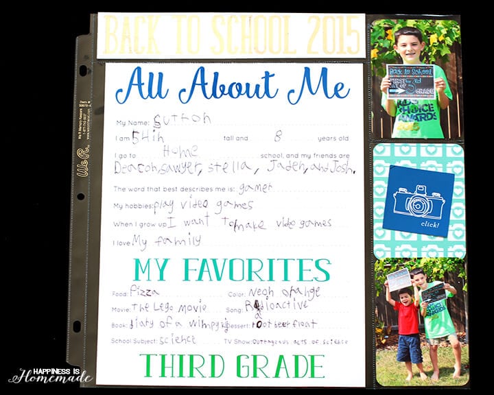 Back to School All About Me Printables with Minc Foil