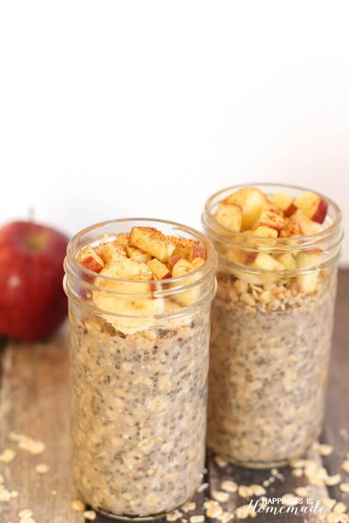 OVernight Chia Oats with Apples and Cinnamon