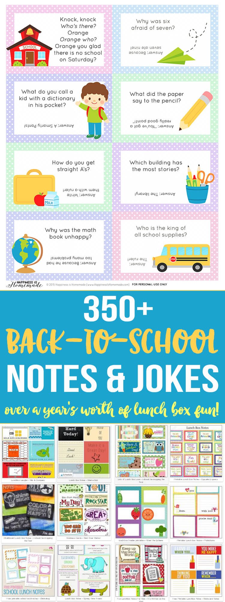 350+ back to school notes and jokes