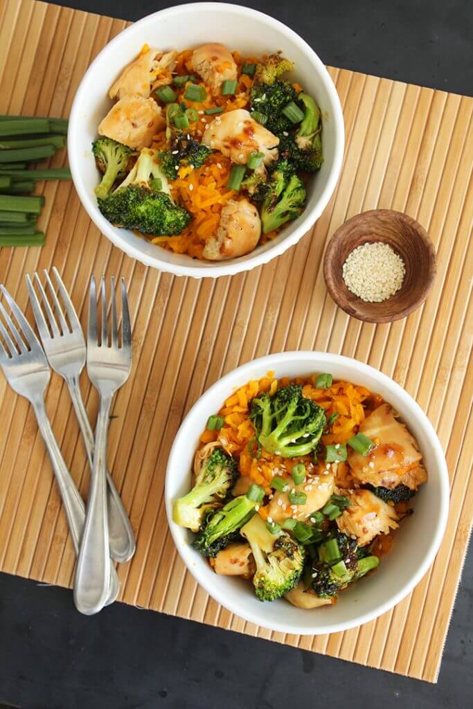 Teriyaki Chicken and Broccoli with Butternut Squash Rice