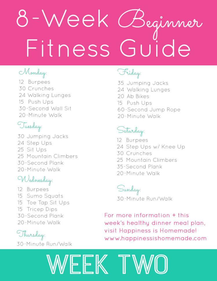 week two workout plan for fitness challenge