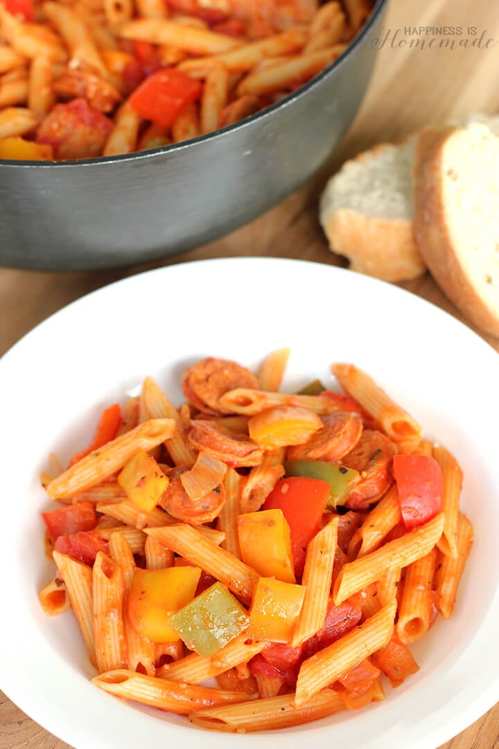 30 Minute Meals - Chicken Sausage Cacciatore Pasta Recipe