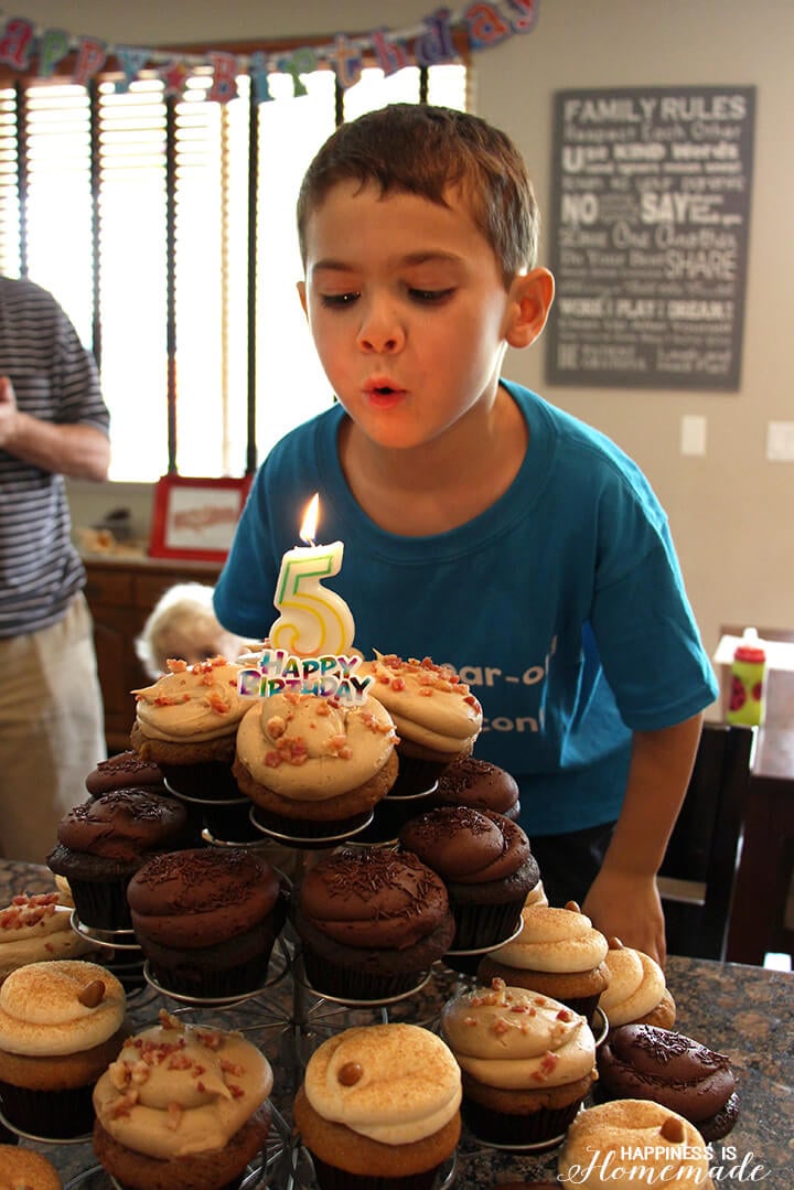 Birthday Candles and Bacon Cupcakes