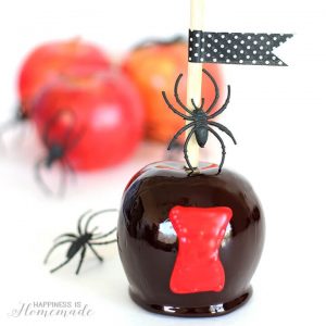 black widow spider halloween candy apples