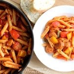 homemade chicken sausage cacciatore pasta