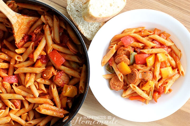 One-Pan Chicken Sausage Cacciatore Pasta