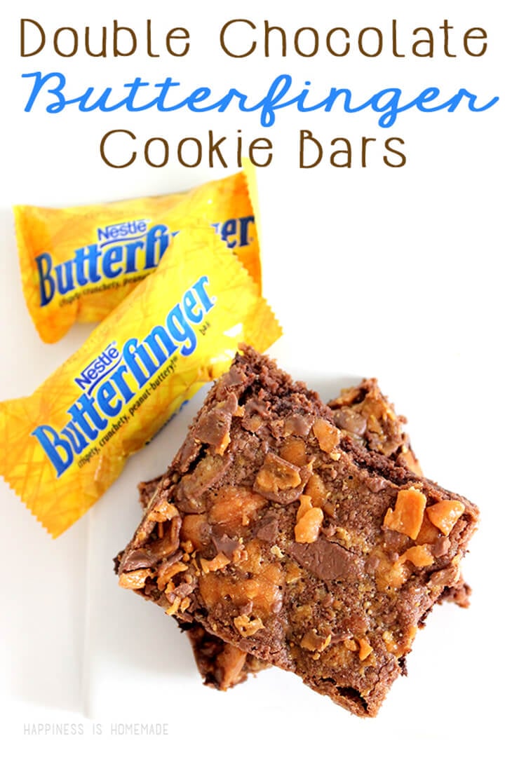 Double Chocolate Butterfinger Cookie Bars
