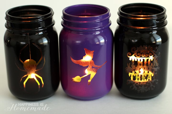 Easy Halloween Mason Jar Luminarias