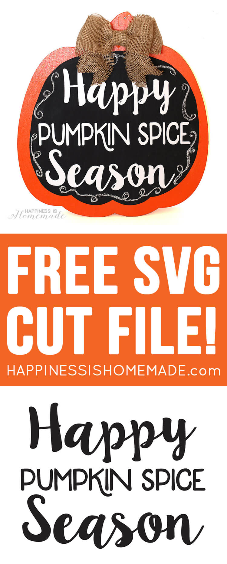 happy pumpkin spice season free svg cut file for cricut or silhouette