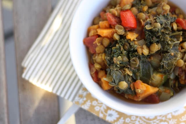 Lentil Kale and Sweet Potato Stew