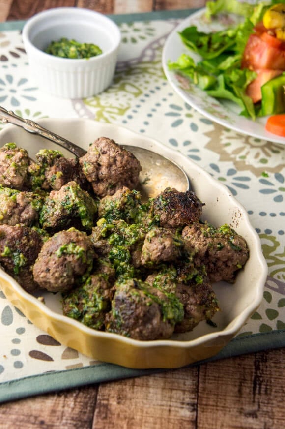 Paleo Pesto Meatballs